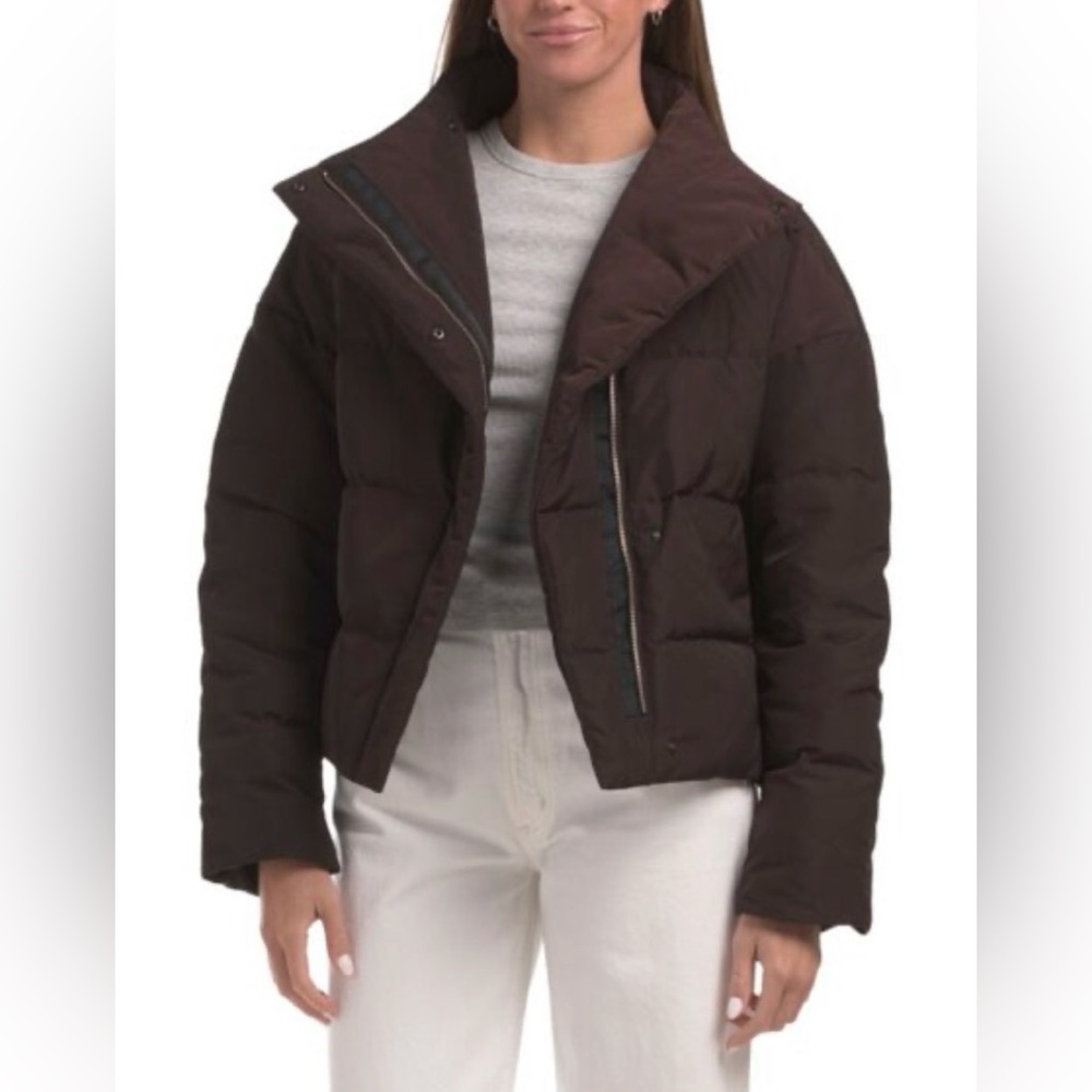 Theory Down Offset Puffer Mink NWT Small